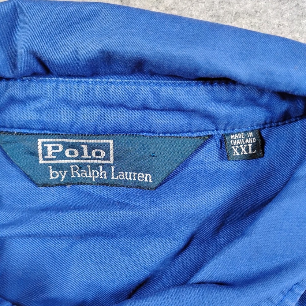 Vintage Polo Ralph Lauren Mens XXL Blue Cotton‎ Harrington Zip Jacket Red Pony - Picture 3 of 13